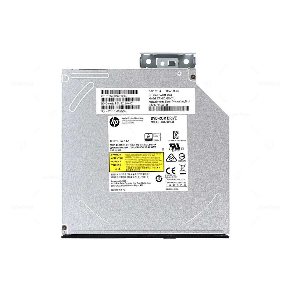 652296-001 HP SATA DVD-ROM SLIMLINE DRIVE 652240-001, 702836-HE1, DU-8D5SH